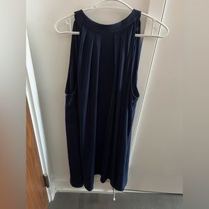 Navy high neck halter dress